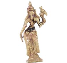 BrassÂ Andal Devi  Statue With Parrot