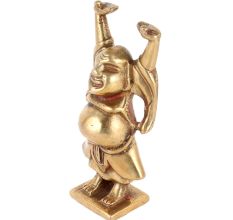Brass Happy Man Laughing Buddha With both hands Raised Upwards