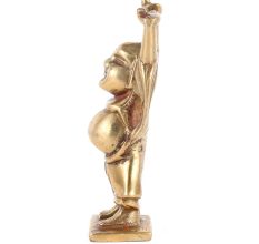 Brass Happy Man Laughing Buddha With both hands Raised Upwards