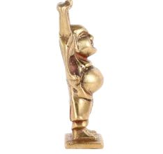 Brass Happy Man Laughing Buddha With both hands Raised Upwards