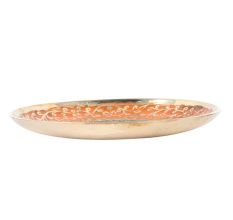 Orange Brass Peacock Design Tea Coffee Coaster