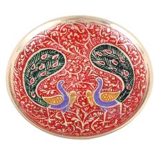 Red Brass Twin Peacock Tea Coaster