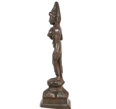 Goddess Brass Parvati On A Lotus Base