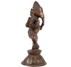 Brass Dancing Lord GaneshaÂ In Antique Finish