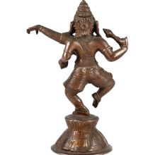 Brass Dancing Lord GaneshaÂ In Antique Finish