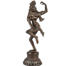 Brass Dancing Goddess Statue In Antique Finish