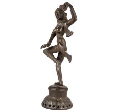 Brass Dancing Goddess Statue In Antique Finish