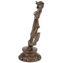 Brass Dancing Deva Statue And Peacock Figurine