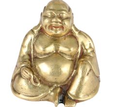 Golden Brass Laughing Buddha Statue