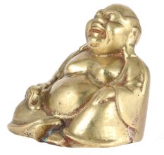 Golden Brass Laughing Buddha Statue