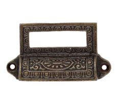 Antique Floral D Pull Iron Cabinet Handles