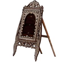 Artistic Bone Inlay Wooden Mirror Frame