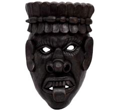 Black Wooden African Face Wall Hanging Mask