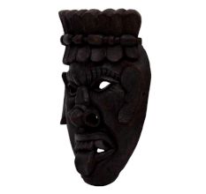 Black Wooden African Face Wall Hanging Mask