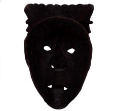 Black Wooden African Face Wall Hanging Mask