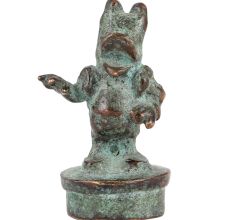 Brass Decorative Statue In Green Patina
