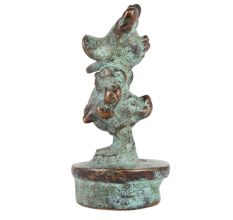 Brass Decorative Statue In Green Patina