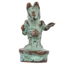Brass Decorative Statue In Green Patina