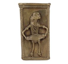 Tribal Brass Flower Square Vase For Flowers