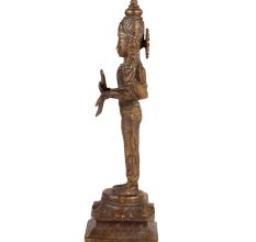 Old  Brass Statue of Four Armed Lord Vishnu