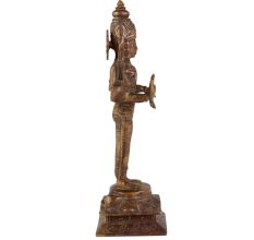 Old  Brass Statue of Four Armed Lord Vishnu