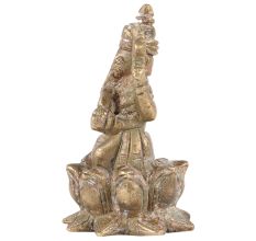 Golden Brass Lord Ganesha In Lotus Statue