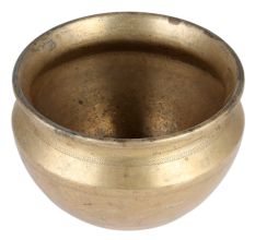 Wide Vintage Brass Water Pot