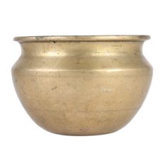 Wide Vintage Brass Water Pot