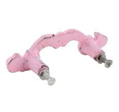 Pink Distressed Iron Bow Wardrobe Handle