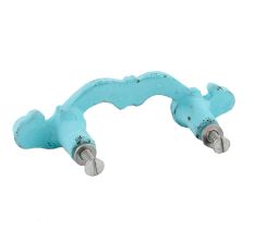 Turquoise Distressed Iron Bow Wardrobe Handle