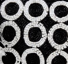 Black Beaded Zip Pouch Circle Design