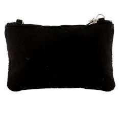 Black Beaded Zip Pouch Circle Design