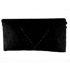 Formal Black Beaded Envelope Party Bag