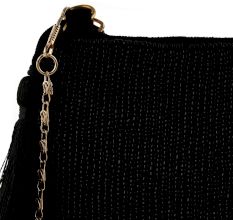 Black Beaded Purse With Chain