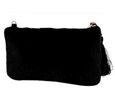 Black Beaded Purse With Chain