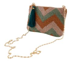 Zig Zag Beaded Multicolored Bag