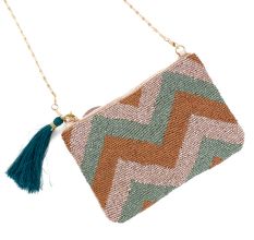 Zig Zag Beaded Multicolored Bag