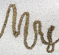 White Mrs Beaded Cross Body Sling Bag