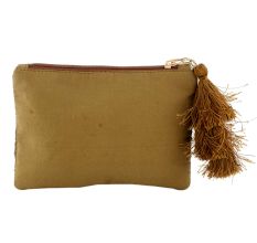 Sparkling Golden Beaded Bag With Tassel