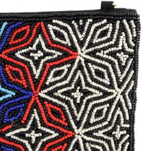 Black Colorful Star Beaded Handbag