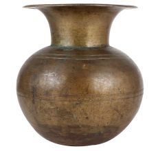 Round Brass Pot With Long Neck