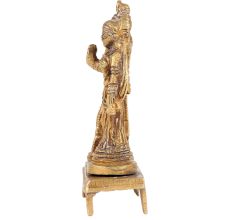 Brass Radha Krishna Statue On Chowki