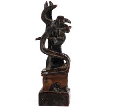 Brass Abstract Art Figurine In Black Finish
