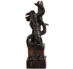 Brass Abstract Art Figurine In Black Finish