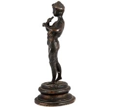 Brass Statue Of Boy Playing Flute