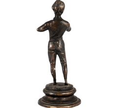 Brass Statue Of Boy Playing Flute