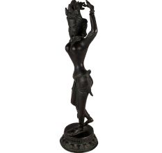 Brass Dancing Lady Statue In Black Finish