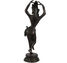 Brass Dancing Lady Statue In Black Finish