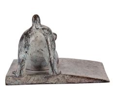 Brass Dog Door Stopper In Antique Finish