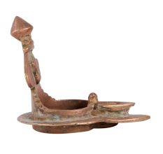 Brass Ganesha Diya In Abstract Form